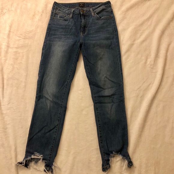JUST BLACK Ripped Fray Hem Jeans Size 26 - Picture 2 of 5